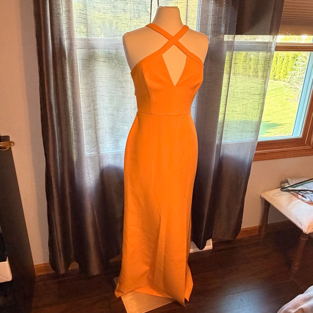 BCBGMaxAzria Cutout Orange/Mango Gown